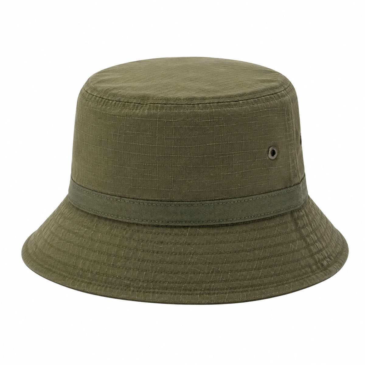 Chapeau bob taille unique en tissu kaki avec œillets de ventilation