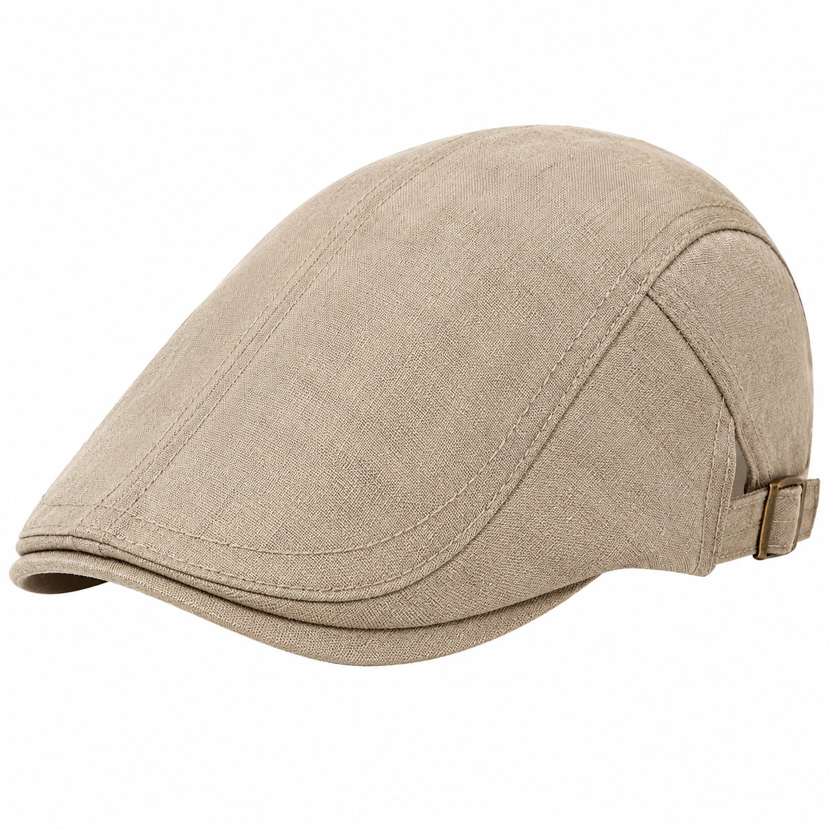 Casquette plate taille unique beige en tissu ajustable style classique