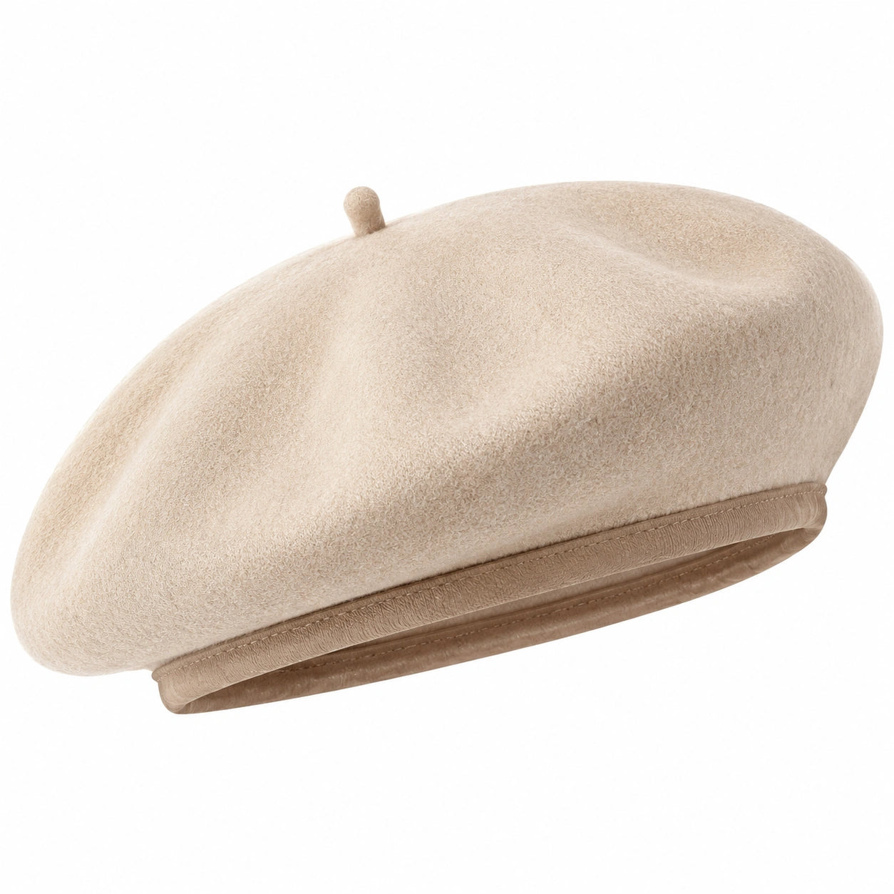 Béret taille unique textile beige style classique pour adulte