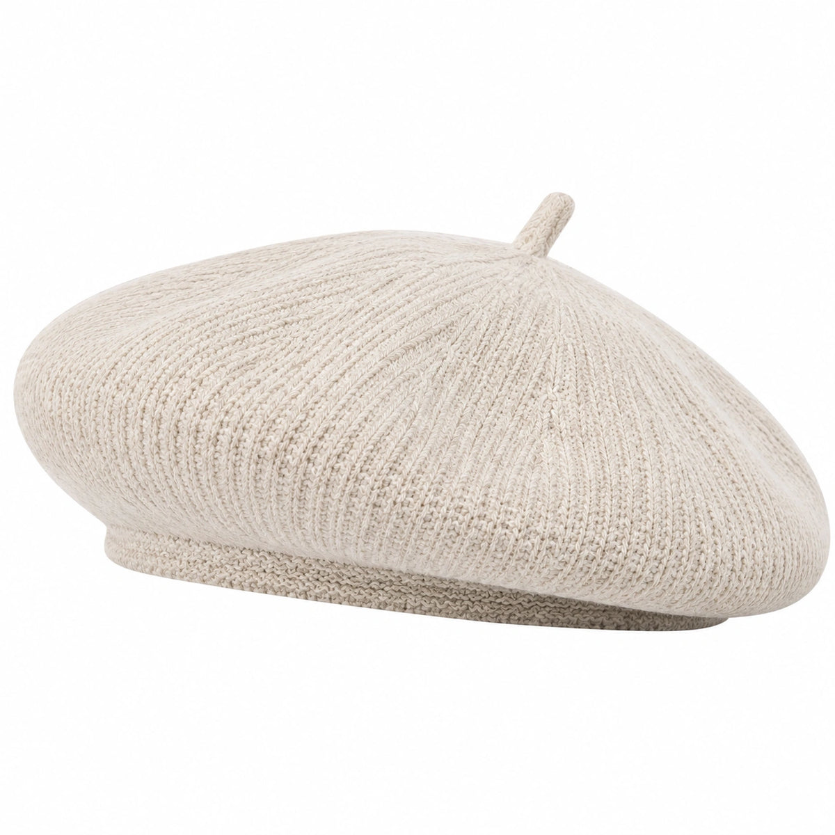 Béret taille unique en maille tricotée crème style classique