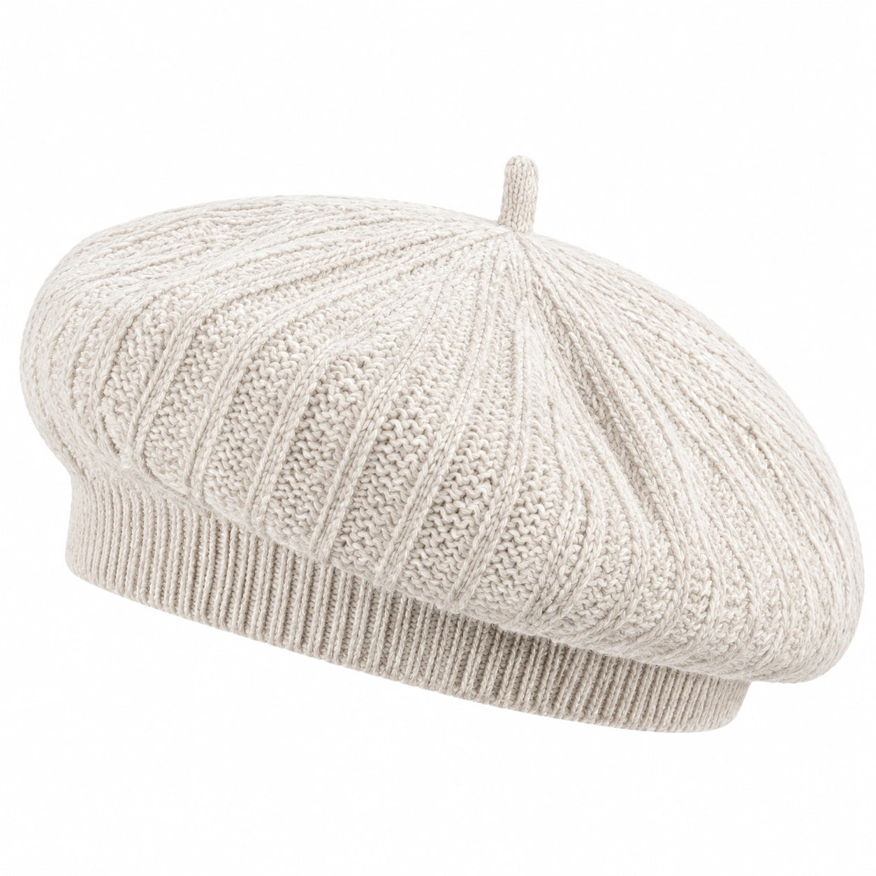 Béret taille unique en maille crème style classique