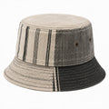 Chapeau bob taille unique en textile beige et noir à rayures - style décontracté