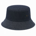 Chapeau bob en denim bleu marine à rayures taille unique style urbain