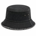 Chapeau bob taille unique en denim noir à bord souple