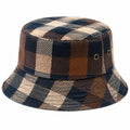 Chapeau bob taille unique en textile bleu marine marron et beige à carreaux style décontracté