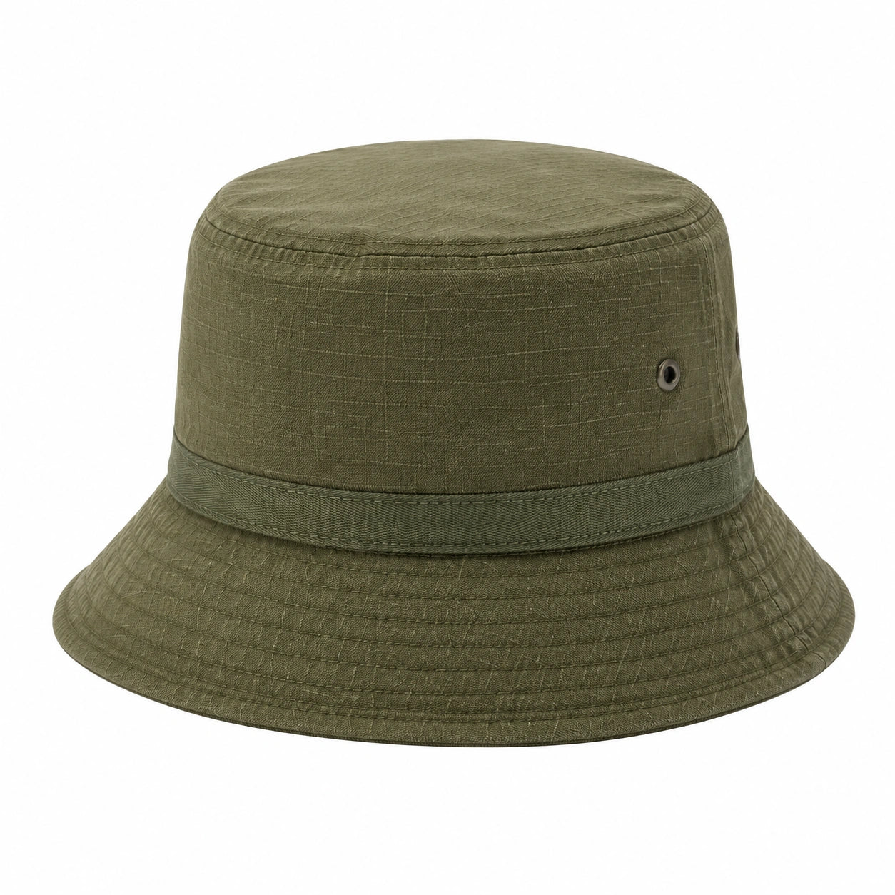 Chapeau bob taille unique en tissu kaki avec œillets de ventilation