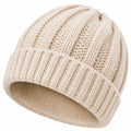 Bonnet taille unique en maille crème à revers style côtelé