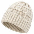 Bonnet en maille taille unique écru torsadé chaud