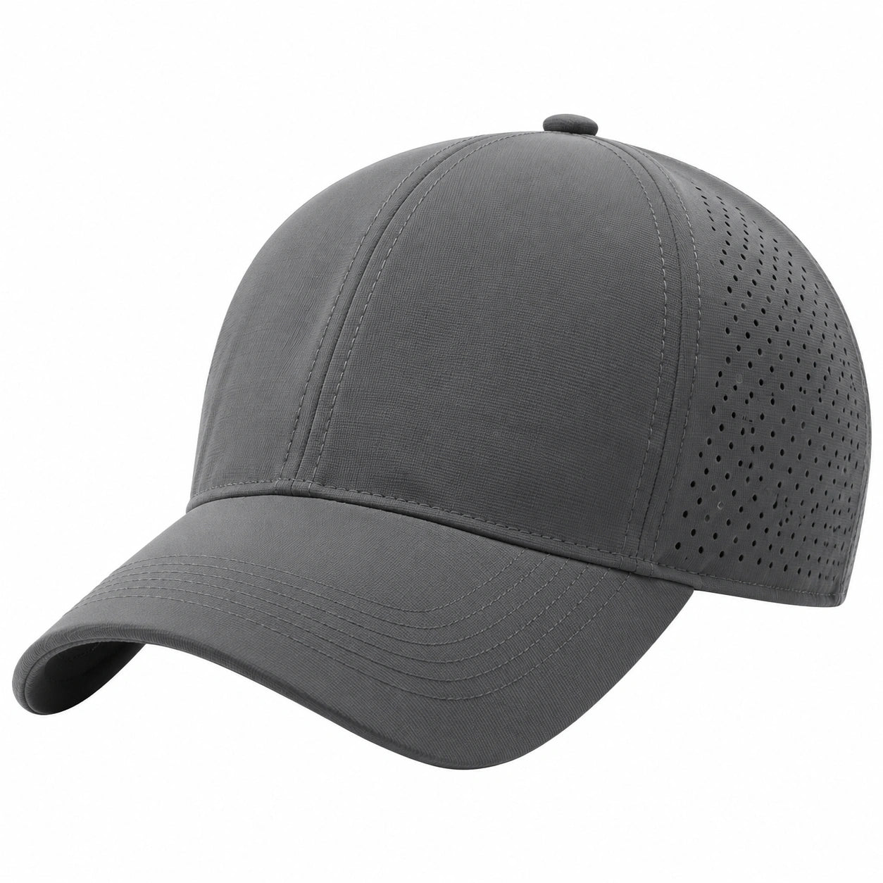 Casquette unisexe taille unique grise en textile perforé style baseball respirant