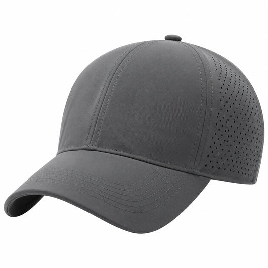 Casquette unisexe taille unique grise en textile perforé style baseball respirant