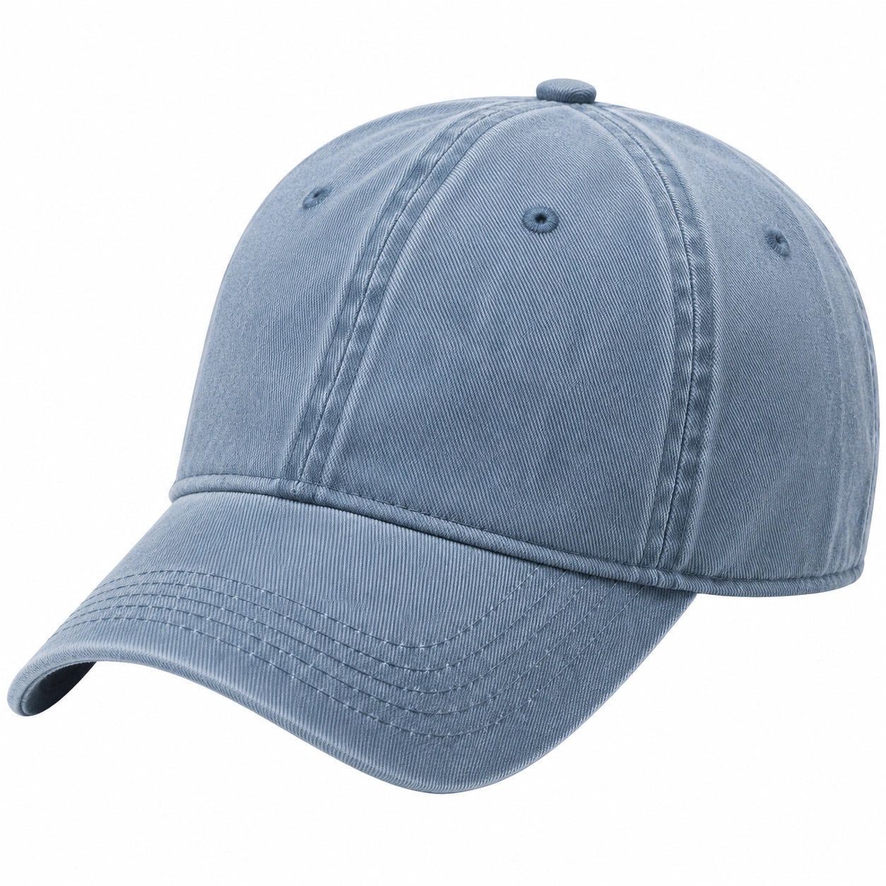 Casquette de baseball taille unique en sergé de coton bleu ciel à visière courbée