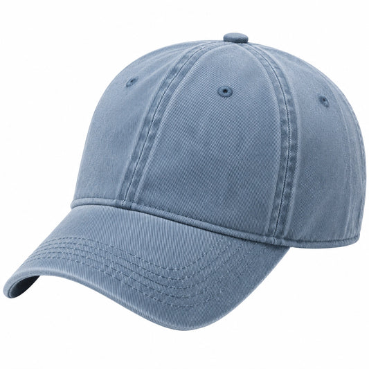 Casquette de baseball taille unique en sergé de coton bleu ciel à visière courbée