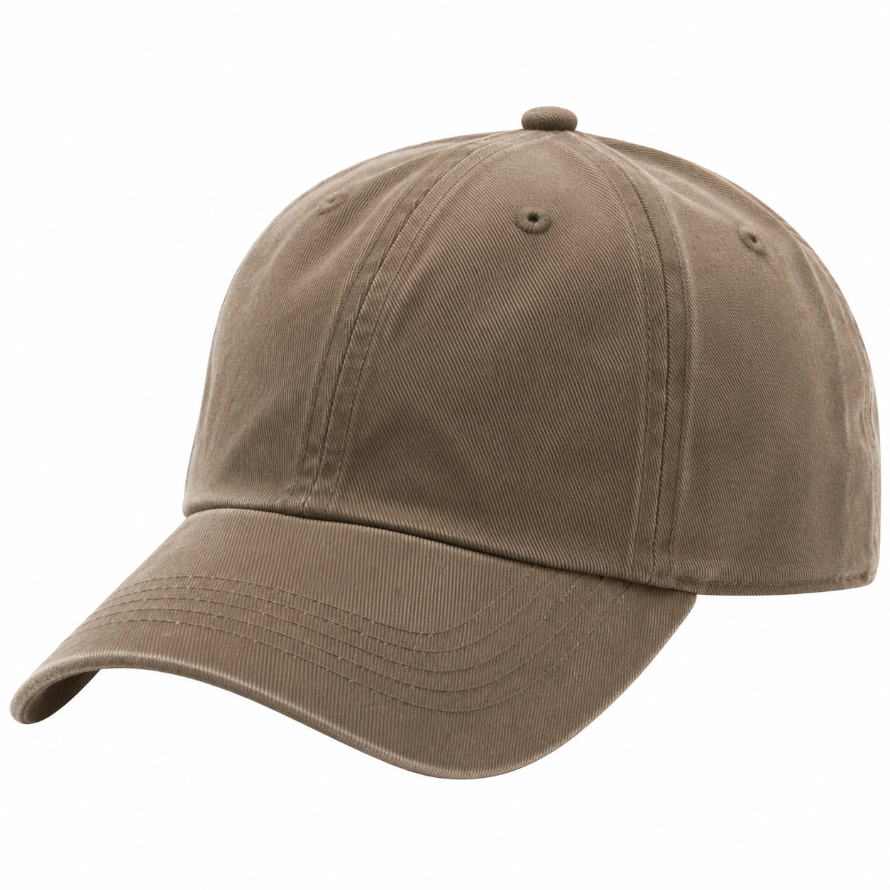 Casquette taille unique en tissu kaki à visière courbée