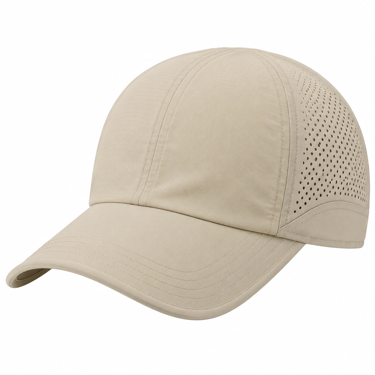 Casquette de baseball taille unique beige en tissu léger respirant pour activités quotidiennes