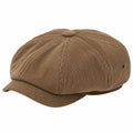 Casquette gavroche taille unique en velours côtelé marron - style rétro