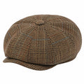 Casquette plate taille unique en tissu texturé marron style vintage
