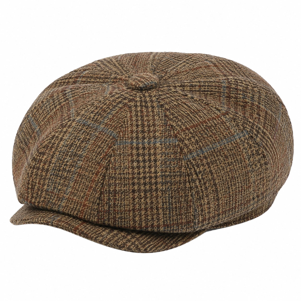 Casquette plate taille unique en tissu texturé marron style vintage