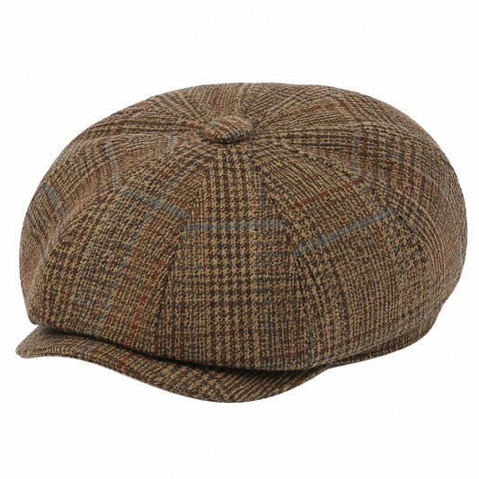 Casquette plate taille unique en tissu texturé marron style vintage