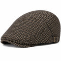 Casquette plate taille unique en tissu marron noir beige réglable style classique