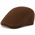 Casquette plate taille unique en velours côtelé marron - style classique