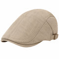 Casquette plate taille unique beige en tissu ajustable style classique