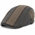 Casquette plate taille unique en tissu gris et beige - style classique réglable