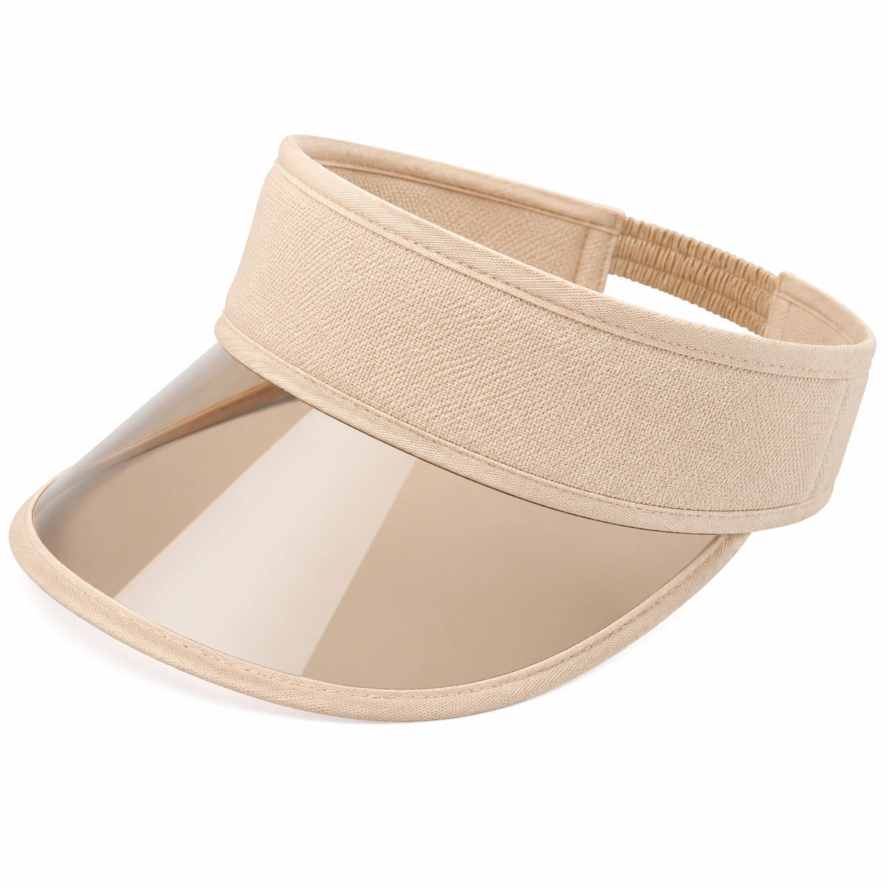Visière pare-soleil beige à bandeau textile réglable - Taille unique